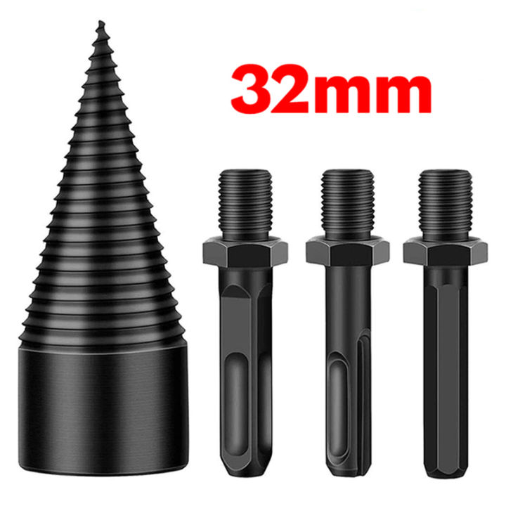 48mm-firewood-splitter-machine-drill-bit-roundhexagonal-shank-wood-splitting-cone-reamer-punch-driver-bits-woodworking-tools