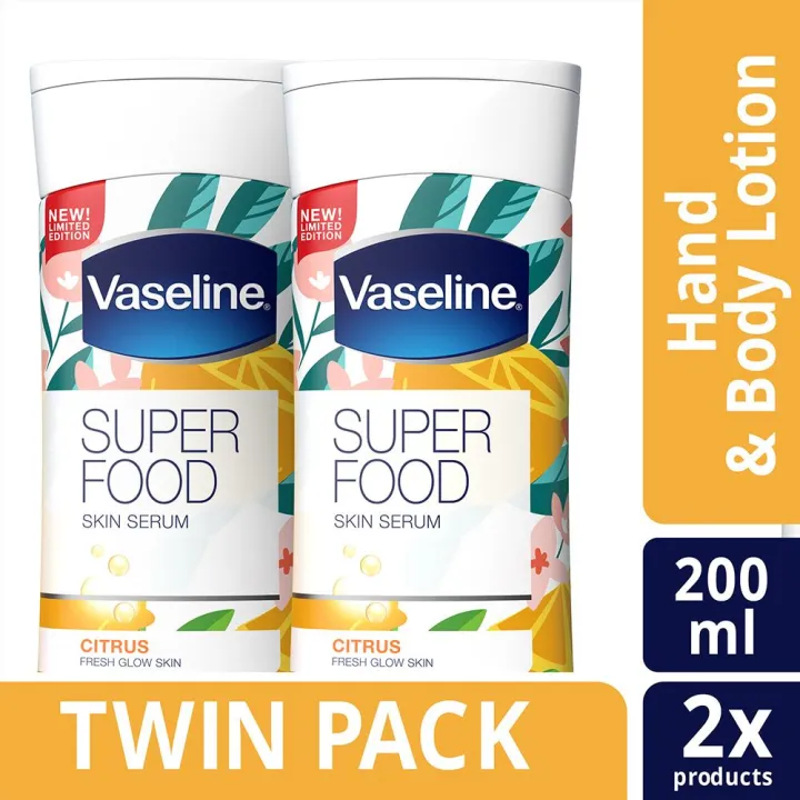 Vaseline Superfood Skin Serum Citrus 200ml - Paket isi 2