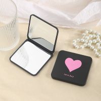 【BEIBEI】 [Hot sale] Black small mirror wholesale folding mini portable frosted dressing mirror pocket student double-sided cosmetic mirror