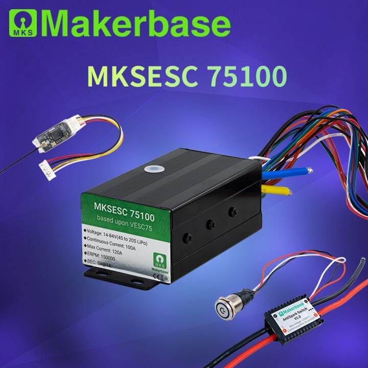 makerbase-vesc-75100-75โวลต์100a-ขึ้นอยู่กับเบนจามิน-vesc6-highpower-สำหรับสเก็ตบอร์ดไฟฟ้า-สกูตเตอร์-ebike-ควบคุม