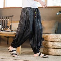 、’】【= Mens Dragon Pattern Retro Harem Pants Jogging Sweatpants Mens Hip-Hop Street Beat Harajuku Style Casual Pants 5XL