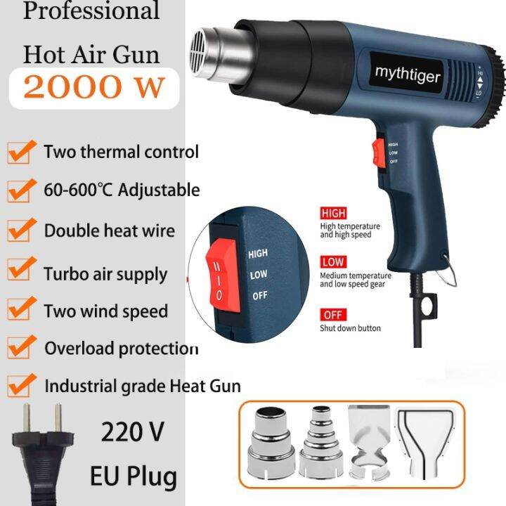 Professional Heat Gun 2000W Hot Air Gun Industrial Hair dryer Air dryer