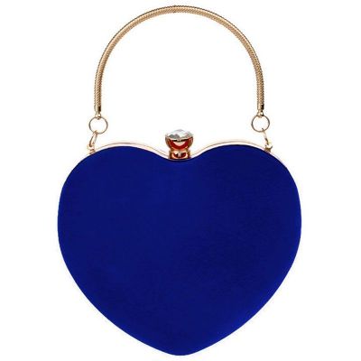 Heart Shape Clutch Bag Messenger Shoulder Handbag Tote Evening Bag Purse,blue