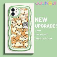 Jlingji เคสโทรศัพท์ iPhone 11 11 Pro 11 Pro Max,เคสโทรศัพท์ลายขอบซิลิโคนของเหลวแบบนิ่มลายคลื่นการ์ตูนสุนัขน่ารักคลุมทั้งหมดตัวปกป้องกล้องถ่ายรูปเลนส์เคสฝาหลังกรอบนิ่ม