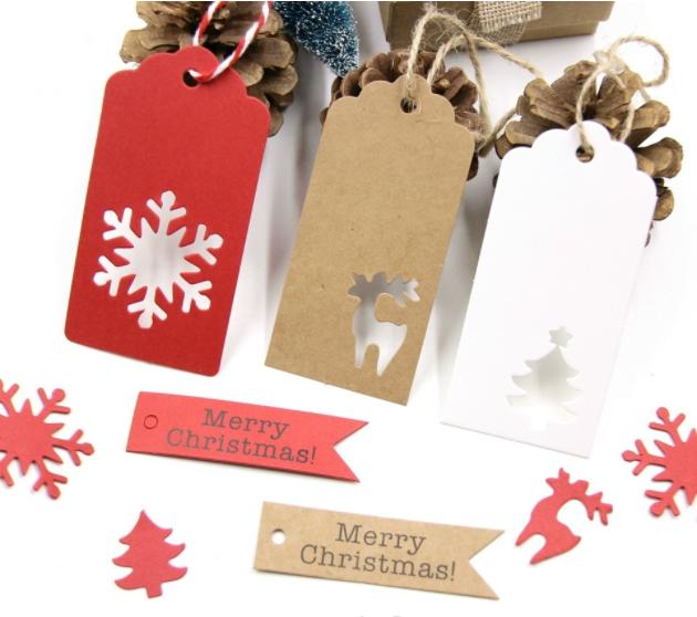 30pk Luggage Kraft Paper Gift Tags Price Wedding Scallop Label Blank Christmas