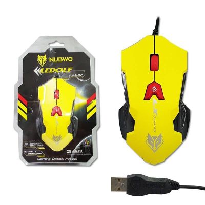Nubwo LEDOLF Gaming Optical Mouse NM-60 สีเหลือง