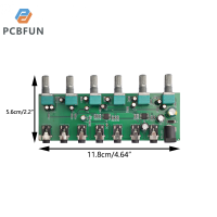 pcbfun DC5-20V ออดิโอสองช่องช่องหกอินพุตหนึ่งเอาต์พุตผสมเสียงมิกเซอร์สตูดิโอหกเข้าและออก