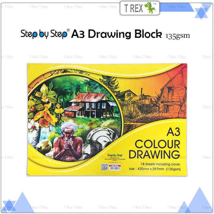 Step by Step A3 Colour Drawing Block / Drawing Paper / Drawing Book
