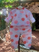 combo 5 bộ dài tay vài cúc vai vải cotton giấy cho bé 4-14kg