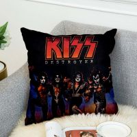 （ALL IN STOCK XZX）Kiss Rock&amp;Roll All Night Party Pillow Case Polyester Decorative Throw Pillow Case -3   (Double sided printing with free customization of patterns)