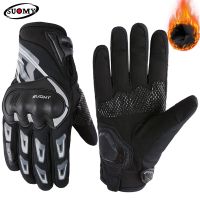 【CW】SUOMY Motorcycle Gloves Men Women Winter Keep Warm Waterproof Full Finger Outdoor Sports Protection Motorbike Riding Accessories