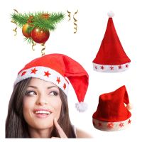 Soft Plush Christmas Hat With Lights Christmas Hat Glowing Cap Light Cap Glowing Cap Five Pointed Star Will Give Out Light