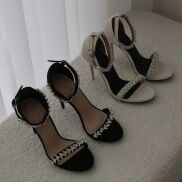 Giày cao gót quai mảnh đính đá gót nhọn Karlie Heels 25 STUDIO