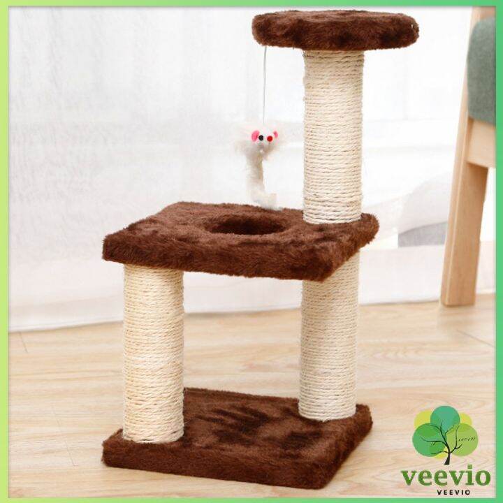 veevio-คอนโดแมวปีน-ของเล่นสำหรับน้องแมว-คอนโดแมว-3-ชั้น-ที่ลับเล็บแมว-cat-climbing-frame-มีสินค้าพร้อมส่ง