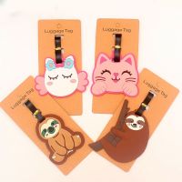 【DT】 hot  Travel Accessories Cute Sloth &amp; Corgi Luggage Tag Silica Gel Suitcase ID Addres Holder Baggage Boarding Tag Portable Label