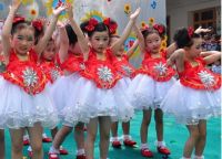 [COD] I like you dance costume childrens tutu white gauze performance red suit