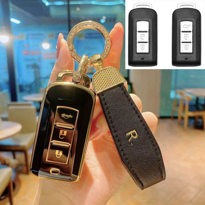 mitsubishi-car-key-soft-tpu-กรณีพวงกุญแจหนังแท้กุญแจรีโมท