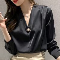 Long Sleeve V-Neck Office Lady Blouse Tops Women Blouse Women Blusas Mujer De Moda 2021 Chiffon Blouse Women Blouses Blusa E205