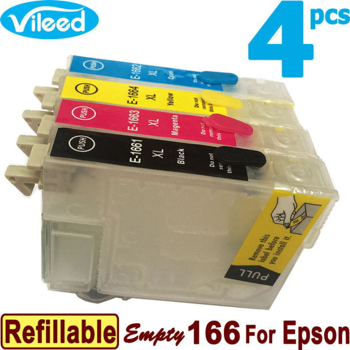 compatible-4-pack-166-full-set-refillable-empty-print-cartridge-without-ink-for-epson-t1661-black-t1662-cyan-t1663-magenta-t1664-yellow-for-expression-me-10-me-101-me-10-101-color-printer