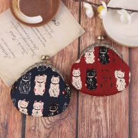 ☁۩❉ Chinese Wind Purse Lucky Cat-Shaped Cloth Coin Purse Key Case Lovely Red Blue Pocket Cloth Handbag Storage Bag
