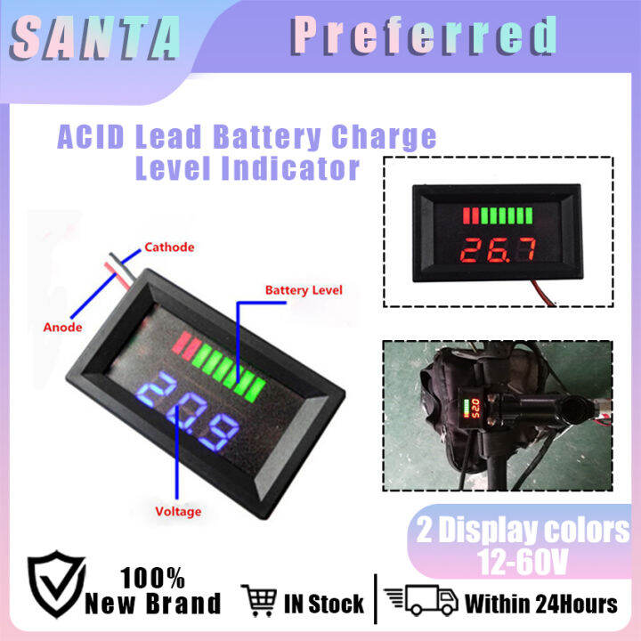 Universal Electric Car Battery Charge Indicator Random Color LED DC