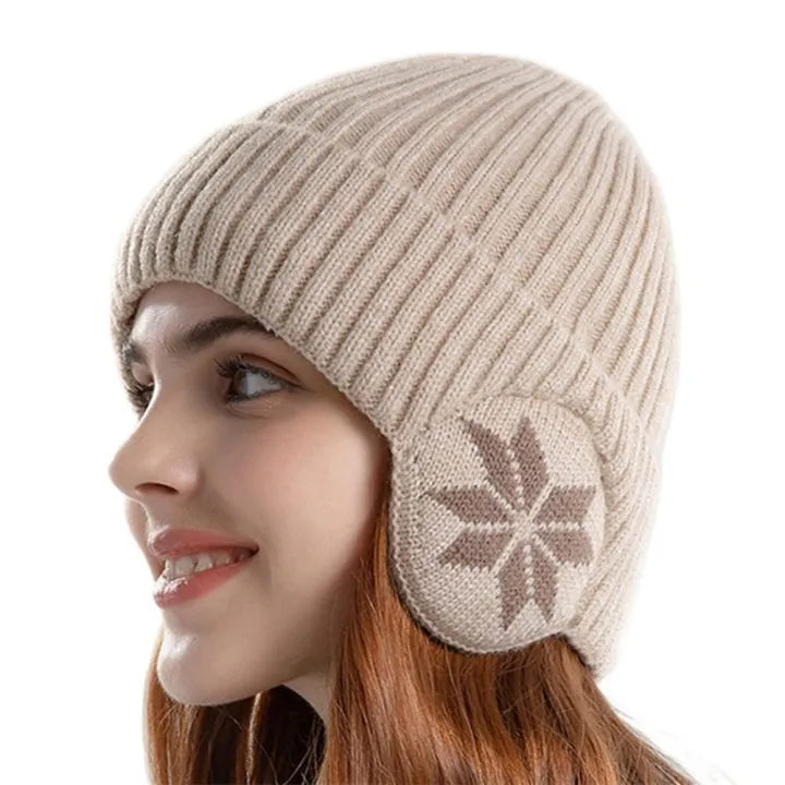 dgjkf-หมวกหน้าหนาว-กันหนาว-หมวกขนสัตว์ป้องกันหู-สีทึบทึบ-ที่ปิดหู-ถัก-skullies-ง่ายๆ-หนาขึ้น-ถักนิตติ้ง-ตัวผู้ผู้
