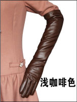 Hair womens long touch screen leather gloves 50cm autumn and winter new style wholesale fashion gloves G203