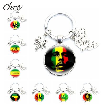 New Jamaica Bob Hip Hop Keychain Music Song Glass Jewelry Fans Souvenirs