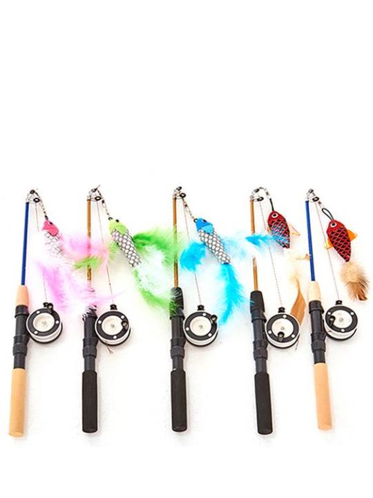 cat-feather-toys-interactive-toys-fish-type-wood-rod-indoor-natural-feather-ball-toys-pet-indoor-dancing-playing-chasing-exercise-toy-typical