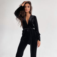 Restve Knit Velvet Women Robes With Sashes Solid 2 Piece Set Long Sleeve Robe Female Home Suit Sets With Pants Autumn Casual