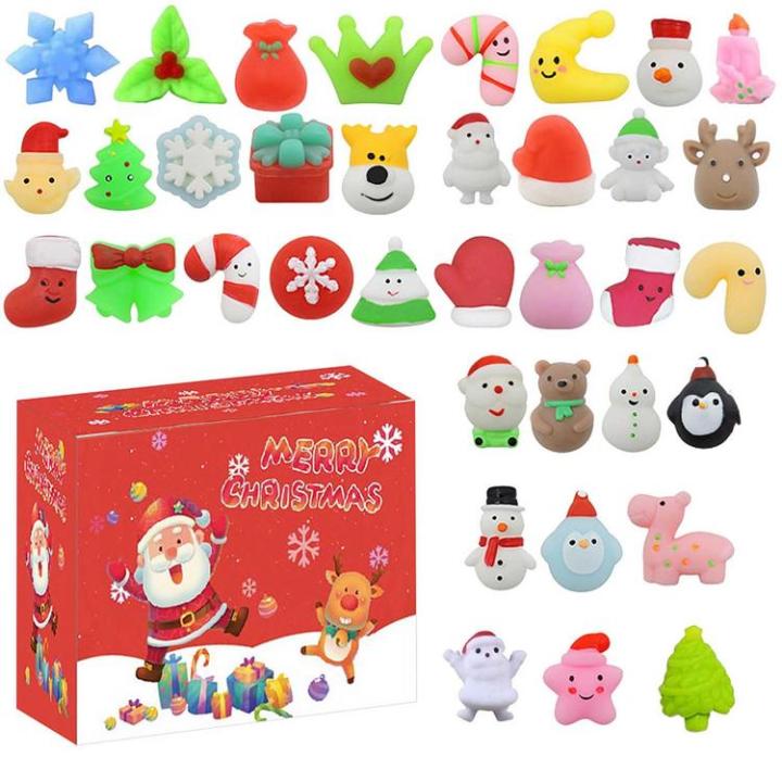 advent-calendar-2023-kids-soft-kids-24-days-christmas-holiday-stress-toys-unusual-christmas-themed-mochi-plush-toy-soft-rubber-elasticity-colorful-stress-relief-toys-stylish