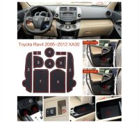 lujie New Gate Slot mat For Toyota RAV4 2006 2012 XA30 RAV 4 2007 2008 2009 2010 2011 Cup Holders Non-Slip Mats Accessories 10PCS