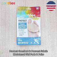 ZenToes® Protect Comfort &amp; Prevent Fabric Metatarsal Gel Pads 2 Pairs  แผ่นเจลกันกระแทก ลดเมื่อย สบายเท้า