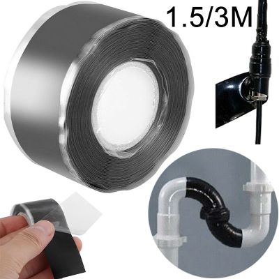 ⊙ Powerful Magical Black Self-Adhesive Silicone Repair Tape Fiber Waterproof High Adhesion Pipe Seal Repair Sealing Tape