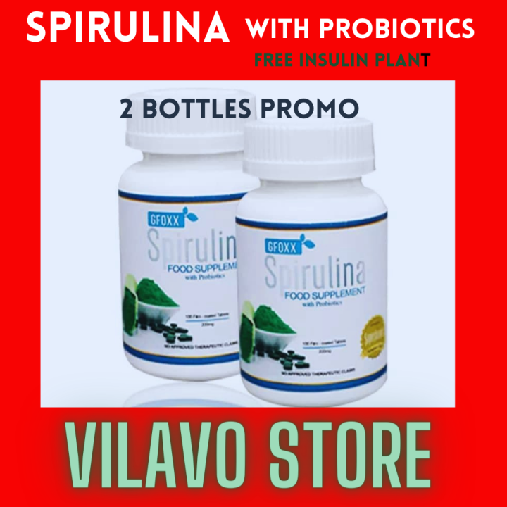 ( NEW with free) GFOXX SPIRULINA 2 Bottles 100 tablets/ Bottle x 200mg
