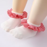 Baby Girls Cotton Socks Kids Breathable Lace Ruffle Princess Knit Socks Children Ankle Short Socks Indoor Floor Socks