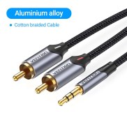 COD Vention Cáp âm thanh 3.5MM Nam sang 2 Nam Cáp chuyển đổi RCA HiFi cho