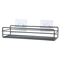 【HOT】✘♘  Wall Mounted Shower Shelf Caddy Drilling Adhesive Floating Rack Rectangle Basket