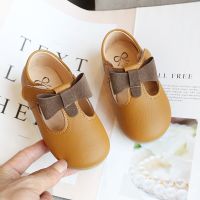 【hot】✜  Toddlers Leather Shoes T-strap With Bow-knot Kids Flats Cut-outs Soft 2023 New