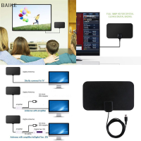 BAIKE เสาอากาศทีวี HDTV แบน HD ดิจิตอลในร่ม50ไมล์ tvfox VHF UHF DVB