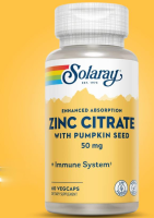 Solaray, Zinc Citrate with Pumpkin Seed, 50 mg, 60 VegCaps