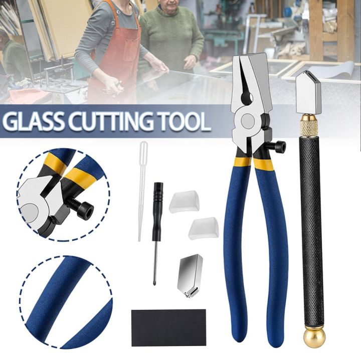 Promotion! Glass Cutter Kits Stained Glass Supplies With Heavy Duty Glass  Running Pliers And Pencil Glass