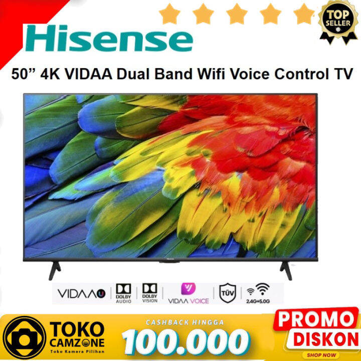 hisense smart tv 50 inch 4k uhd 50e6k vidaa dolby atmos bezelles ...