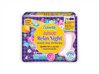 Sanita Soft &amp; Fit Relax Night / แซนนิต้า ผ้าอนามัย ซอฟท์ แอนด์ ฟิต (ผิวสัมผัสนุ่ม สำหรับกลางคืน) ยาว 29 ซม.