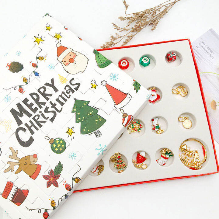 abl-christmas-สร้อยข้อมือลูกปัด-diy-ตกแต่งมือชุดกล่องระฆังซานต้าของขวัญกำไลคริสต์มาส