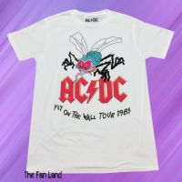 ใหม่ AC/DC Fly on the Wall Tour 1985 Mens CLASSIC VINTAGE เสื้อยืด