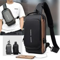 Men Multifunction Anti-theft USB Shoulder Bag Crossbody Bag Travel Sling Bag Pack Messenger Pack Chest Bag for Male Luxury Brand