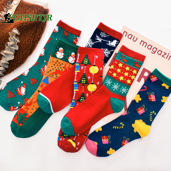 ถุงเท้าผ้าผ้าฝ้ายสำหรับเทศกาลคริสต์มาสถุงเท้าคริสต์มาสนุ่มใส่สบาย-kado-untuk-sahabat-คนรักครอบครัว