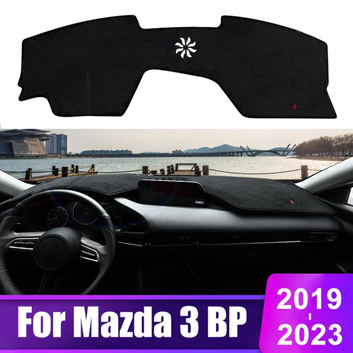สำหรับ-mazda-3-bp-2019-2020-2021-2022-2023แผงหน้าปัดรถยนต์ฝาครอบม่านบังแดดอุปกรณ์แผ่นรองโต๊ะอุปกรณ์เสริม