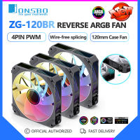 Jonsbo พัดลม ZG-120BR ZG-120W,CPU ด้านข้างเป็นแบบเชื่อมกันด้วยสายไฟไลท์ไกด์5V ARGB PWM 120มม. พัดลมทำความเย็น